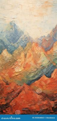 Tumbling Waves Beneath A Cliff: Impasto Brushstrokes and Serene Mountain Landscapes